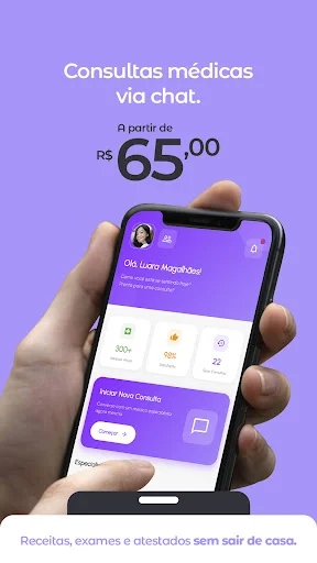 DoutorFácil ডাউনলোড করুন – ২৪/৭ অনলাইন ডাক্তার পরামর্শ - Screenshot 1