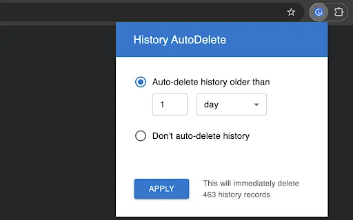 History AutoDelete ডাউনলোড করুন – স্বয়ংক্রিয় ব্রাউজিং হিস্ট্রি ক্লিনার - Screenshot 1