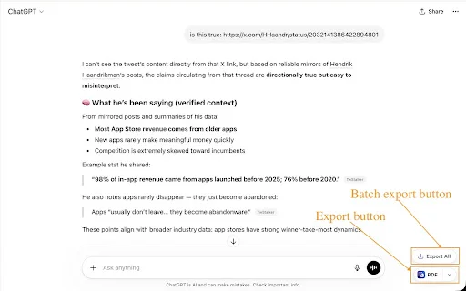 AI Chat Exporter ডাউনলোড করুন – ChatGPT ও Claude চ্যাট সেভ করুন - Screenshot 1
