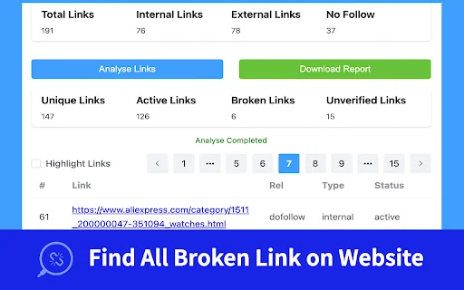 Website Broken Link and 404 Error Checker ডাউনলোড করুন – সেরা SEO টুল - Screenshot 2