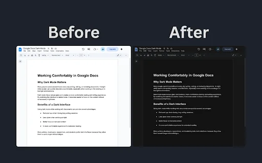 Google Docs Dark Mode ডাউনলোড করুন – চোখের সুরক্ষা ও আরামদায়ক রিডিং - Screenshot 2