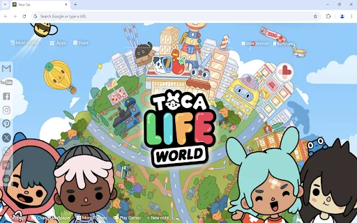 Toca Life World ওয়ালপেপার এক্সটেনশন ডাউনলোড – নতুন ট্যাব থিম - Screenshot 2