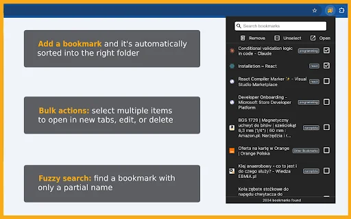 AI Bookmark Manager ডাউনলোড করুন – আপনার ব্রাউজার বুকমার্ক অটো সর্ট করুন - Screenshot 1