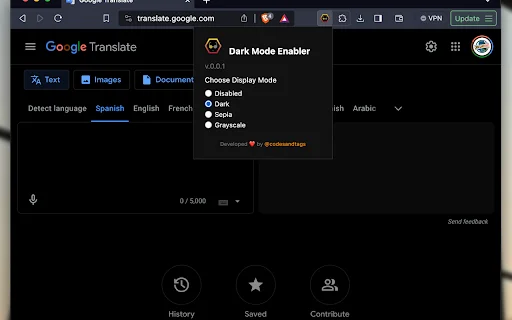 Dark Mode Enabler – চোখের আরামের জন্য সেরা ডার্ক মোড এক্সটেনশন - Screenshot 1