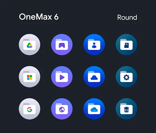 OneMax 6 – Icon Pack ডাউনলোড করুন – সেরা রাউন্ড আইকন প্যাক - Screenshot 9