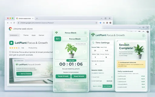 LetPlant GreenFocus Pomodoro Timer ডাউনলোড করুন – ফোকাস ও প্রোডাক্টিভিটি - Screenshot 2