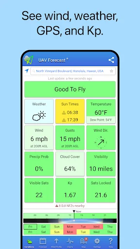UAV Forecast ডাউনলোড করুন – ড্রোন ওড়ার সেরা ওয়েদার অ্যাপ - Screenshot 1