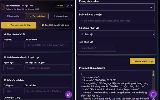 VEO Automation ডাউনলোড করুন – Google Flow-এ ফ্রি AI ভিডিও ও ইমেজ তৈরি - Screenshot 2