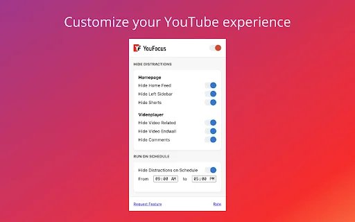 YouFocus ডাউনলোড করুন – ইউটিউব ডিস্ট্রাকশন দূর করে প্রোডাক্টিভিটি বাড়ান - Screenshot 3