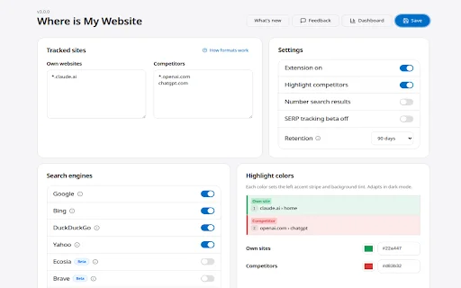 Where is My Website ডাউনলোড করুন – SEO র‍্যাঙ্ক ট্র্যাকার - Screenshot 1
